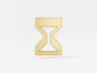 Golden metal 3d icon object isolated in white background. 3d rendering - illustration.