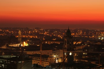 View of the beautiful city of Porto at sunset