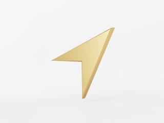 Golden metal 3d icon object isolated in white background. 3d rendering - illustration.