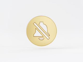 Golden metal 3d icon object isolated in white background. 3d rendering - illustration.