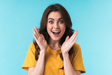 Shocked young pretty woman posing isolated