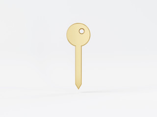 Golden metal 3d icon object isolated in white background. 3d rendering - illustration.