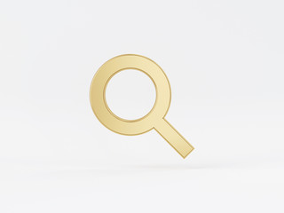 Golden metal 3d icon object isolated in white background. 3d rendering - illustration.