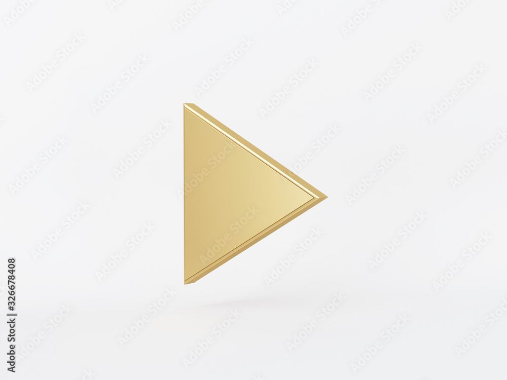 Fototapete golden metal 3d icon object isolated in white background. 3d rendering - illustration.