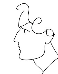 illustration, hand drawn. Linear drawing, character. 