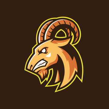 Goat head sport team logo design