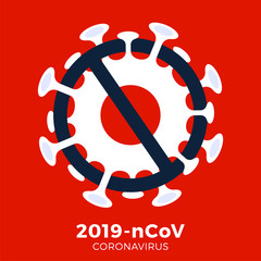 Japan flag Sign caution coronavirus. Stop 2019-nCoV outbreak. Coronavirus danger and public health risk disease and flu outbreak. Pandemic medical concept with dangerous cells. Vector illustration.