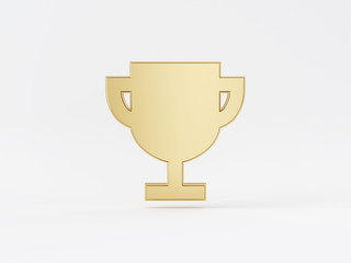 Golden metal 3d icon object isolated in white background. 3d rendering - illustration.