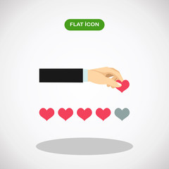 Businessman Hand Giving Five Hearts, Feedback Concept Vector Illustration Flat Style