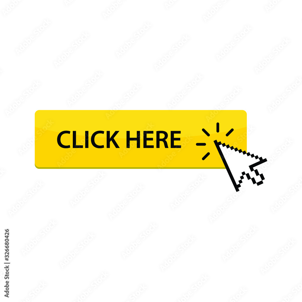 Poster click here icon. clicking button.
