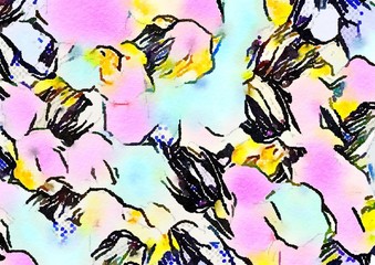 Fototapeta premium Watercolor paper background. Abstract Painted Illustration. Brush stroked painting.