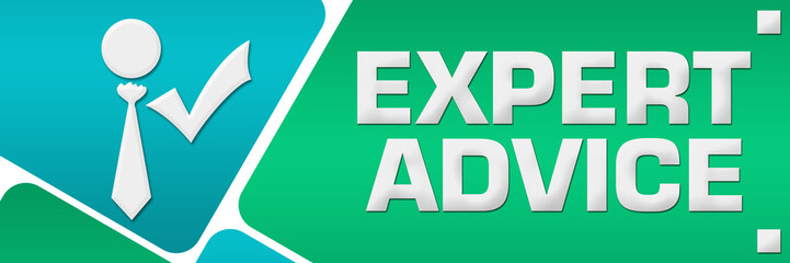 Expert Advice Turquoise Rounded Squares Horizontal 