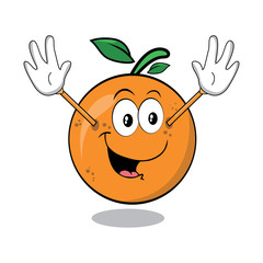 Illustration graphic vector of cute orange, cartoon tropical fruit characters in kawaii style, isolated on white background. vector illustration.