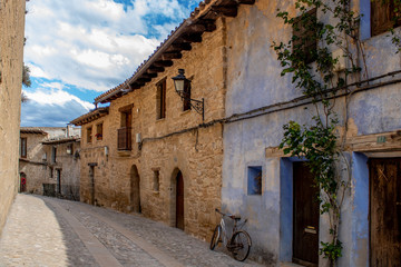 Narrow street in the old town of Valderrobres, Spain