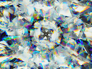 Gemstone or diamond texture closeup and kaleidoscope