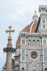 Florence, Italy.10.18.2015. Details of the facade, Cathedral of Santa María del Fiore, Florence