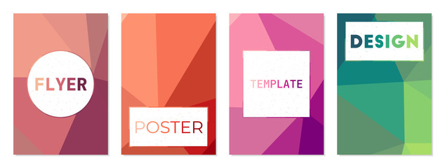 Abstract posters set. Can be used as cover, banner, flyer, poster, business card, brochure. Charming geometric background collection. Amazing vector illustration.