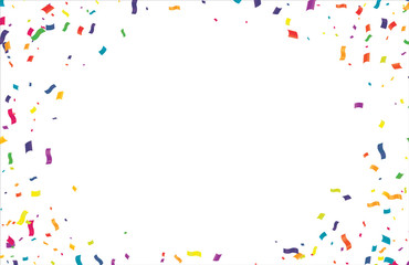 Colorful Confetti On Transparent Background. Celebration & Party. Vector