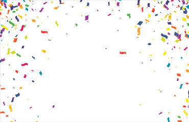 Colorful Confetti On Transparent Background. Celebration & Party. Vector