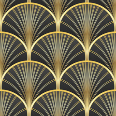 Art Deco Seamless Pattern. Geometric decorative texture. Vector illustration.