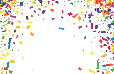 Many Falling Colorful Tiny Confetti Isolated On Transparent Background