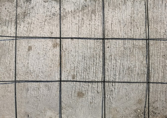 The steel bars are woven into a square for pouring concrete in construction site.