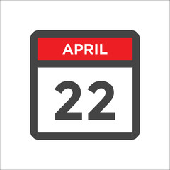 April 22 calendar icon with day of month