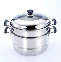 A food steamer or steam cooker is a small kitchen appliance used to cook or prepare various foods with steam heat by means of holding the food in a closed vessel reducing steam escape.