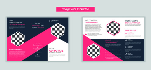 Corporate business trifold brochure design template vector