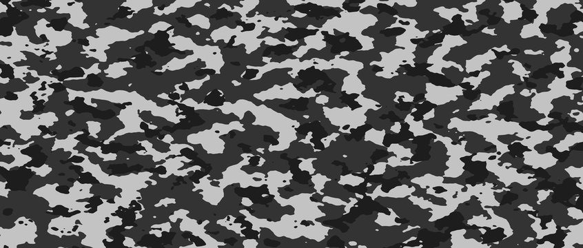 black and gray camouflage banner. background and texture.