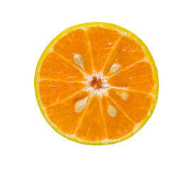 Fototapeta na wymiar Fresh orange tangerine isolated on a white background, Mandarin orange with green leaf isolated on white background,clipping path.