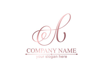 A letter monogram. Elegant luxury logo. Calligraphic style. Corporate identity and personal logo. Vector design.