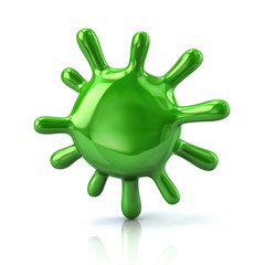 Green virus bacteria icon 3d illustration