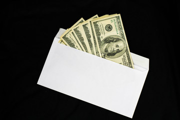 Money us dollars business on an isolated black background