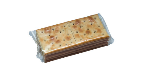 biscuits or crackers pack isolated on white background