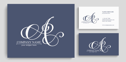 A letter monogram. Elegant luxury logo. Calligraphic style. Corporate identity and personal logo. Vector design.