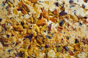 sweet halva textured background, close-up view