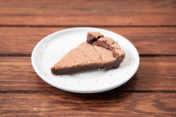 Sliced of flourless dark chocolate cake