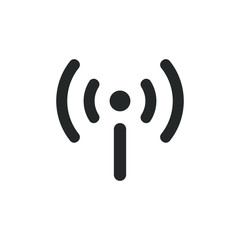 Wi-fi icon. Wifi symbol. Wireless internet connection sign. Simple flat shape logo. Black silhouette isolated on white background. Vector illustration image.