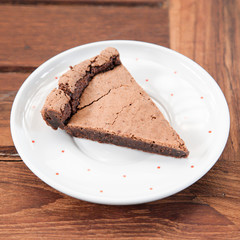 Sliced of flourless dark chocolate cake
