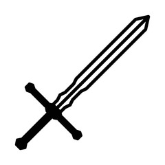 crusader knight sword simple icon
