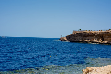 Fototapeta na wymiar Red sea rocks landscape in Sharm al shaikh Egypt.