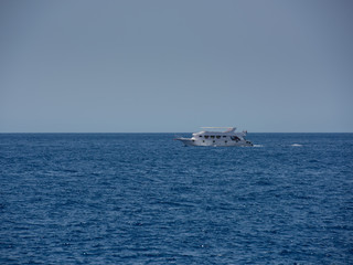 Fototapeta na wymiar Speed boat in tropical sea.