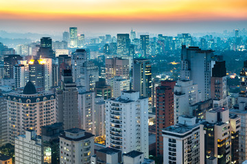 Panoramic view of Sao Paulo, Brazil, South America