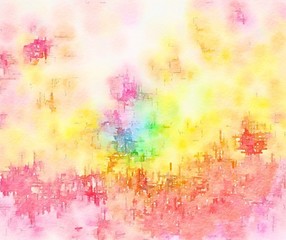 Watercolor paper background. Abstract Painted Illustration. Brush stroked painting.