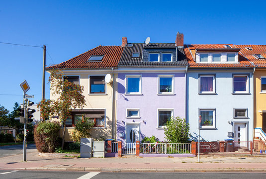 Häuserzeile, Reihenhäuser, Wohngebäude, Neustadt, Bremen, Deutschland, Europa