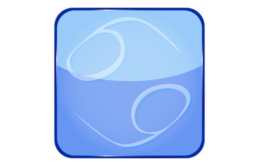 12星座の青のアイコン：ベクターイラスト：かに座