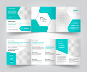 Square Tri-fold brochure design templates for Business .Vector Design.