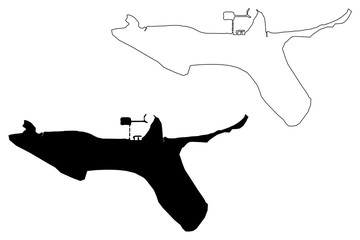 Fototapeta premium Hagatna City (Guam, Territories of the United States) map vector illustration, scribble sketch City of Agana map