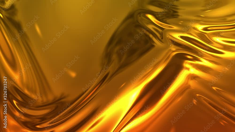 Aufkleber animated metalic gradient in 4k. 3d render of wavy cloth surface that forms ripples like in liquid m